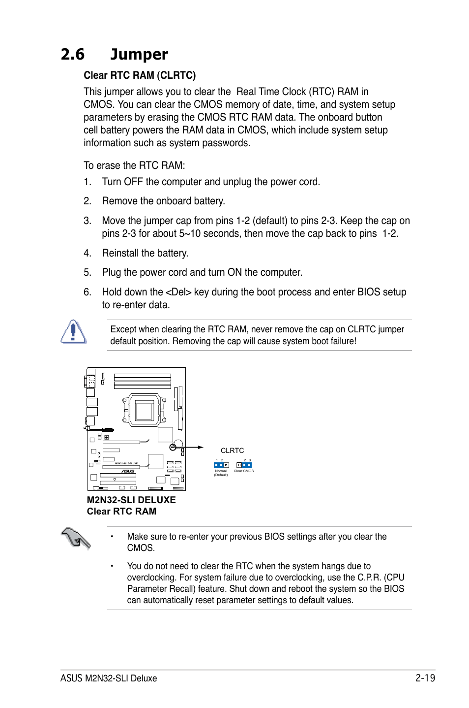 6 jumper | Asus M2N32-SLI User Manual | Page 45 / 170