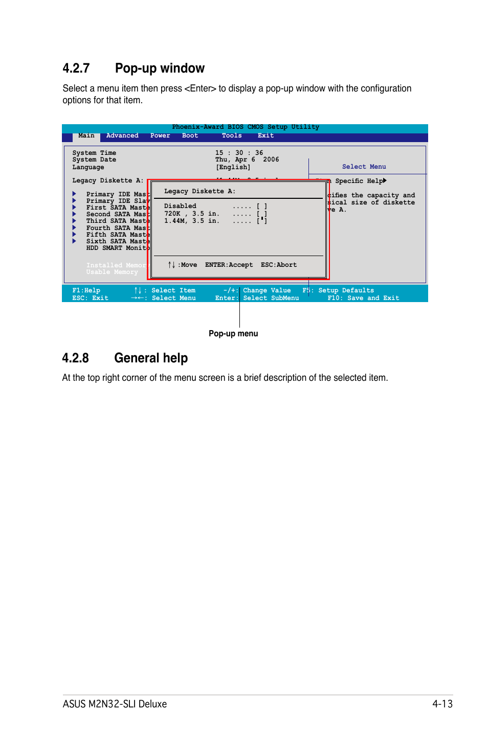 7 pop-up window, 8 general help, Asus m2n2-sli deluxe | Asus M2N32-SLI User Manual | Page 79 / 170