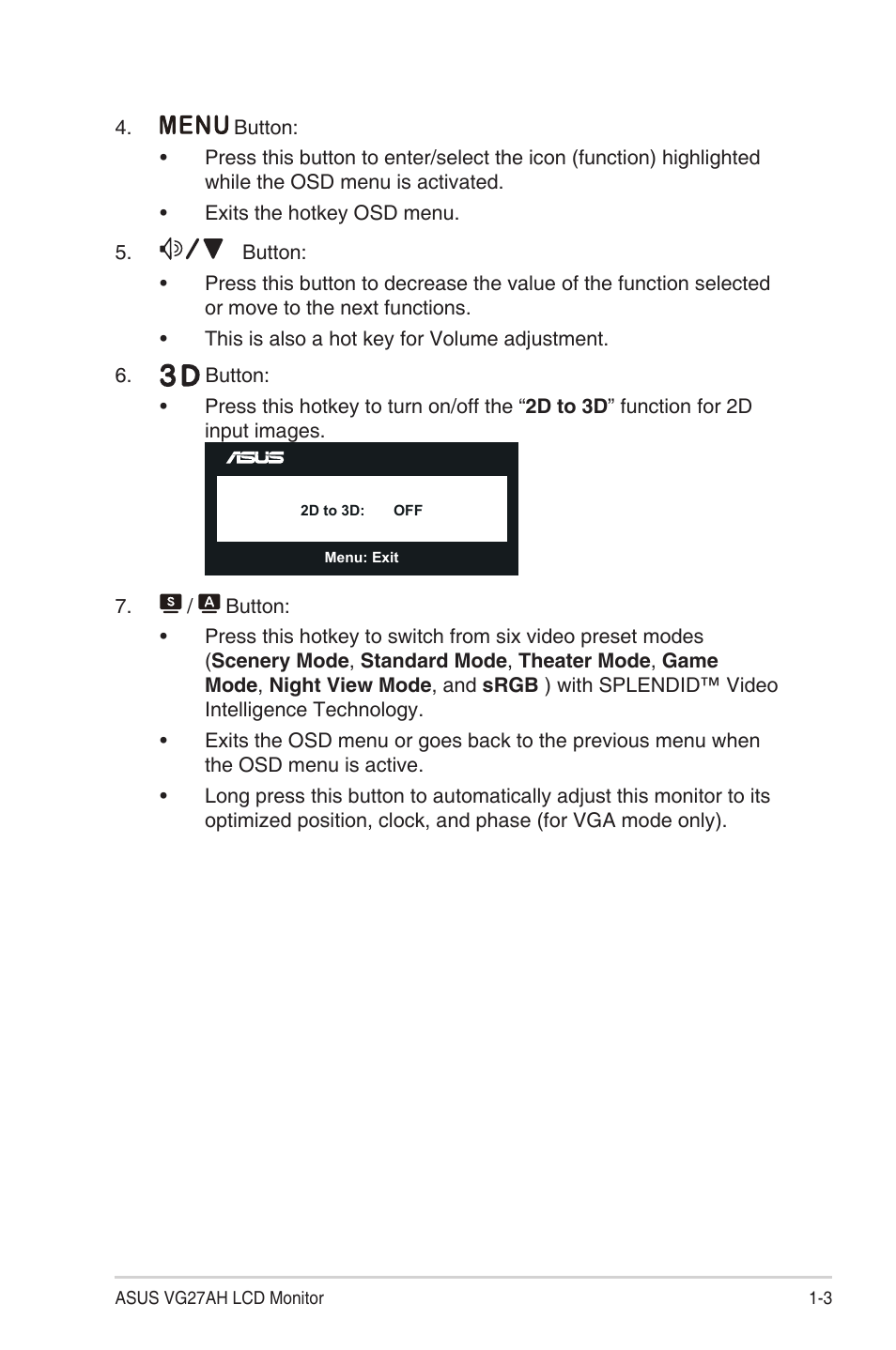 Asus LCD Monitor VG27AH User Manual | Page 9 / 26