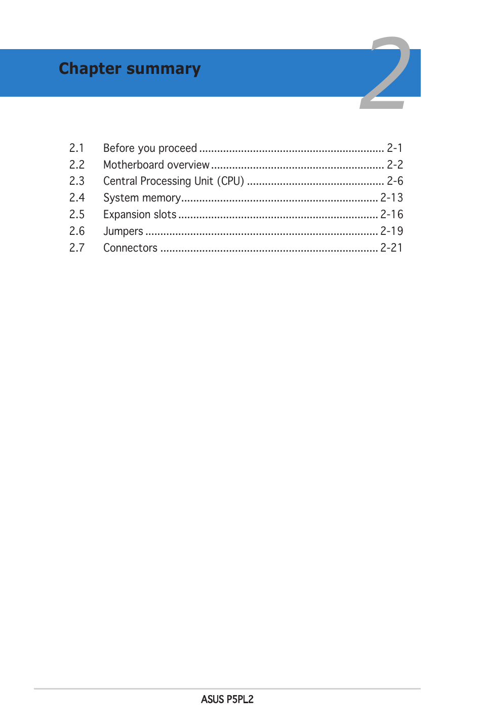 Asus Motherboard P5PL2 User Manual | Page 20 / 116