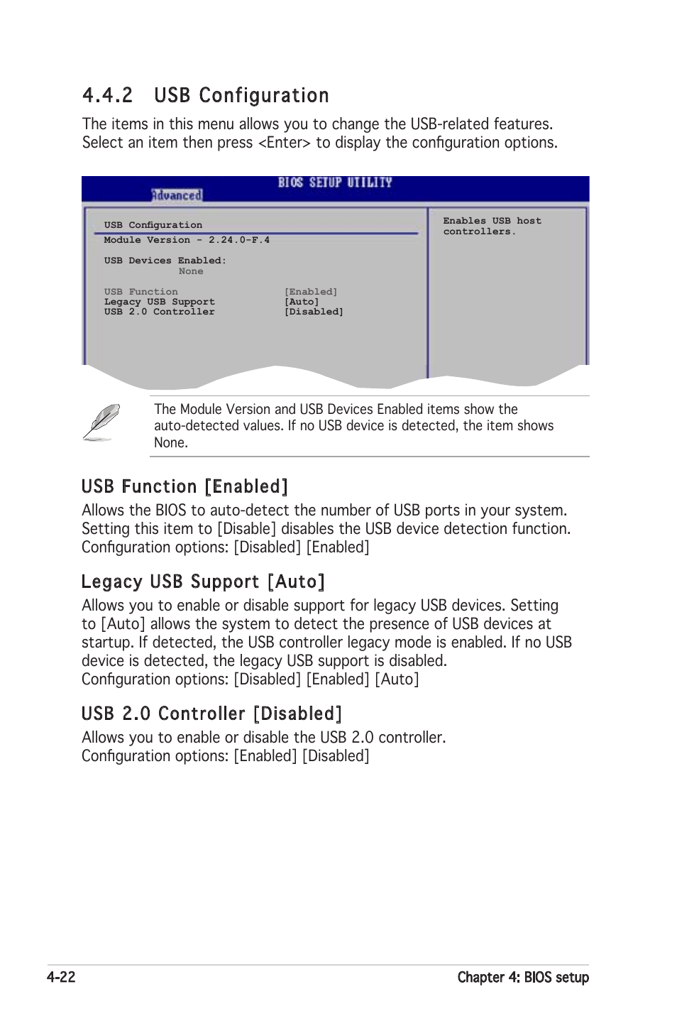 2 usb configuration, Usb function [enabled, Legacy usb support [auto | Usb 2.0 controller [disabled | Asus Motherboard P5PL2 User Manual | Page 78 / 116