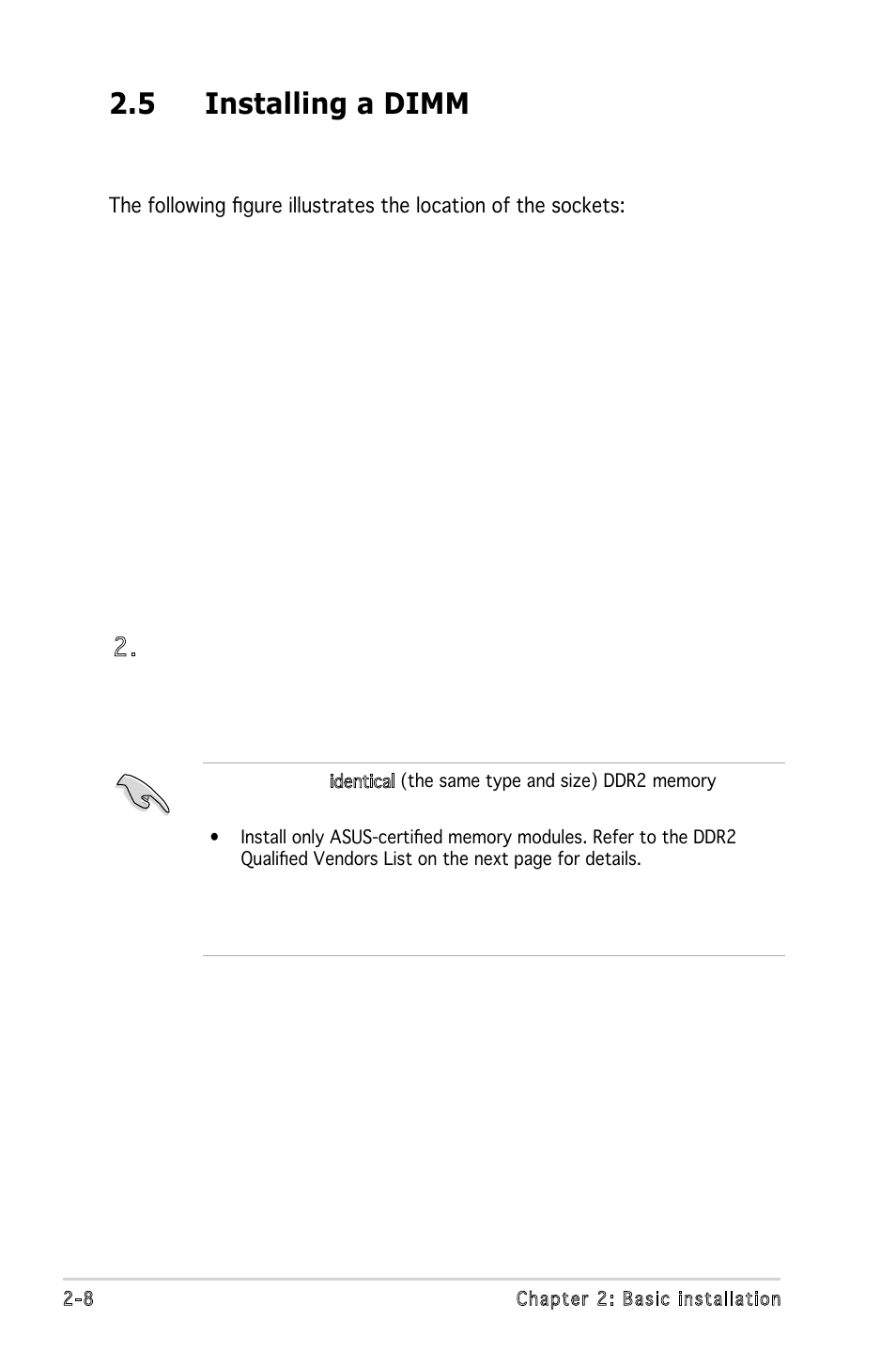 5 installing a dimm | Asus P5V900 User Manual | Page 26 / 98