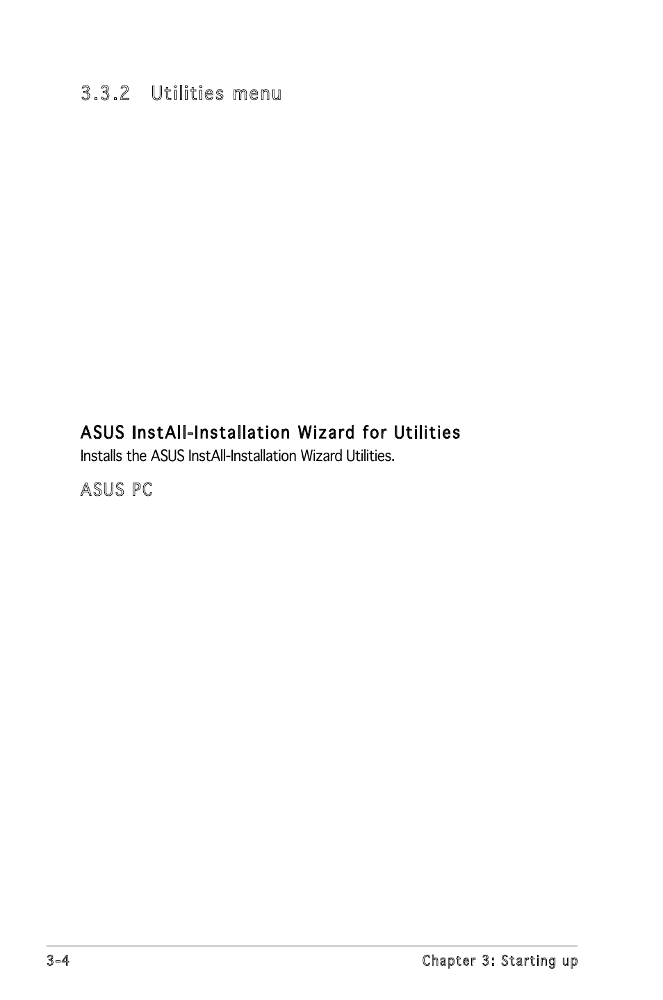 2 utilities menu | Asus P5V900 User Manual | Page 44 / 98