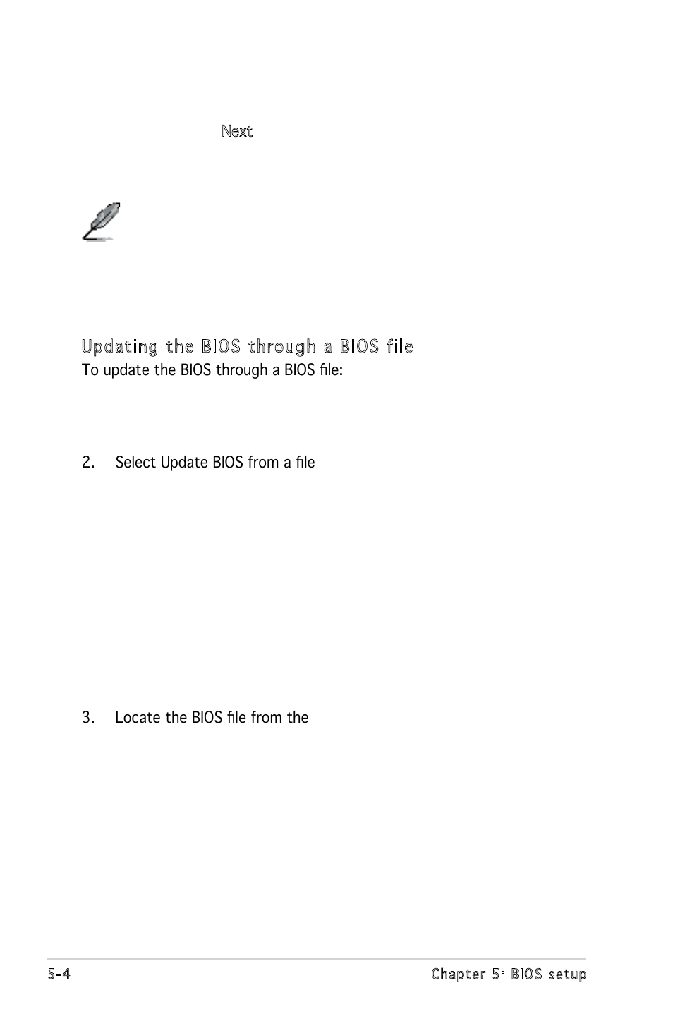 Updating the bios through a bios file | Asus P5V900 User Manual | Page 68 / 98