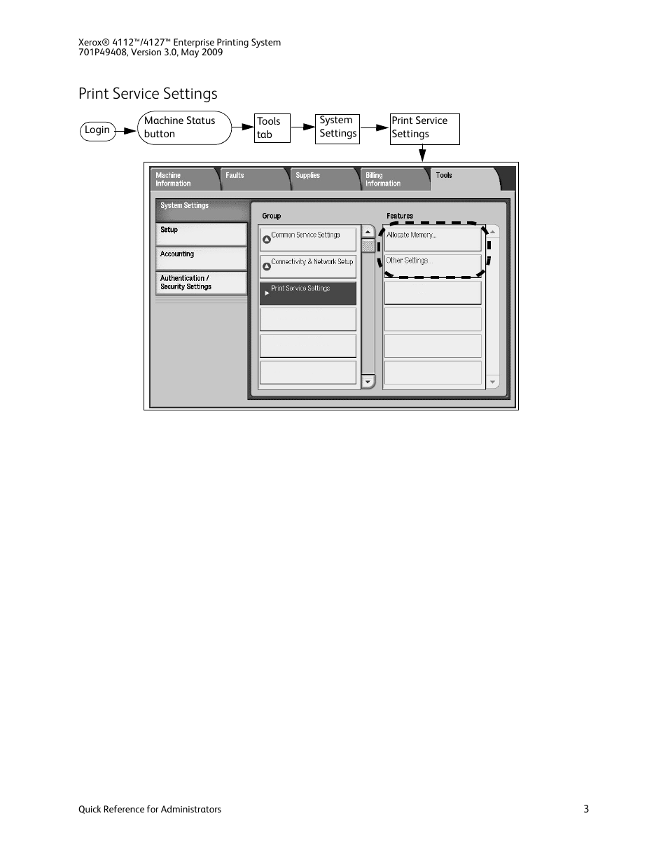 Print service settings | Xerox 4112-4127 Enterprise Printing System-4615 User Manual | Page 3 / 4