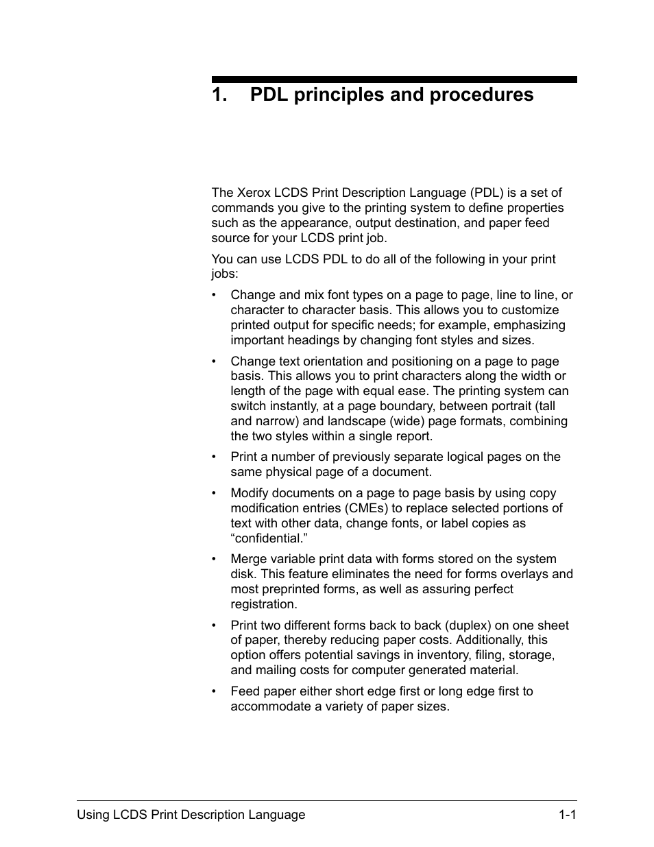 Pdl principles and procedures | Xerox 4112-4127 Enterprise Printing System-192 User Manual | Page 27 / 506