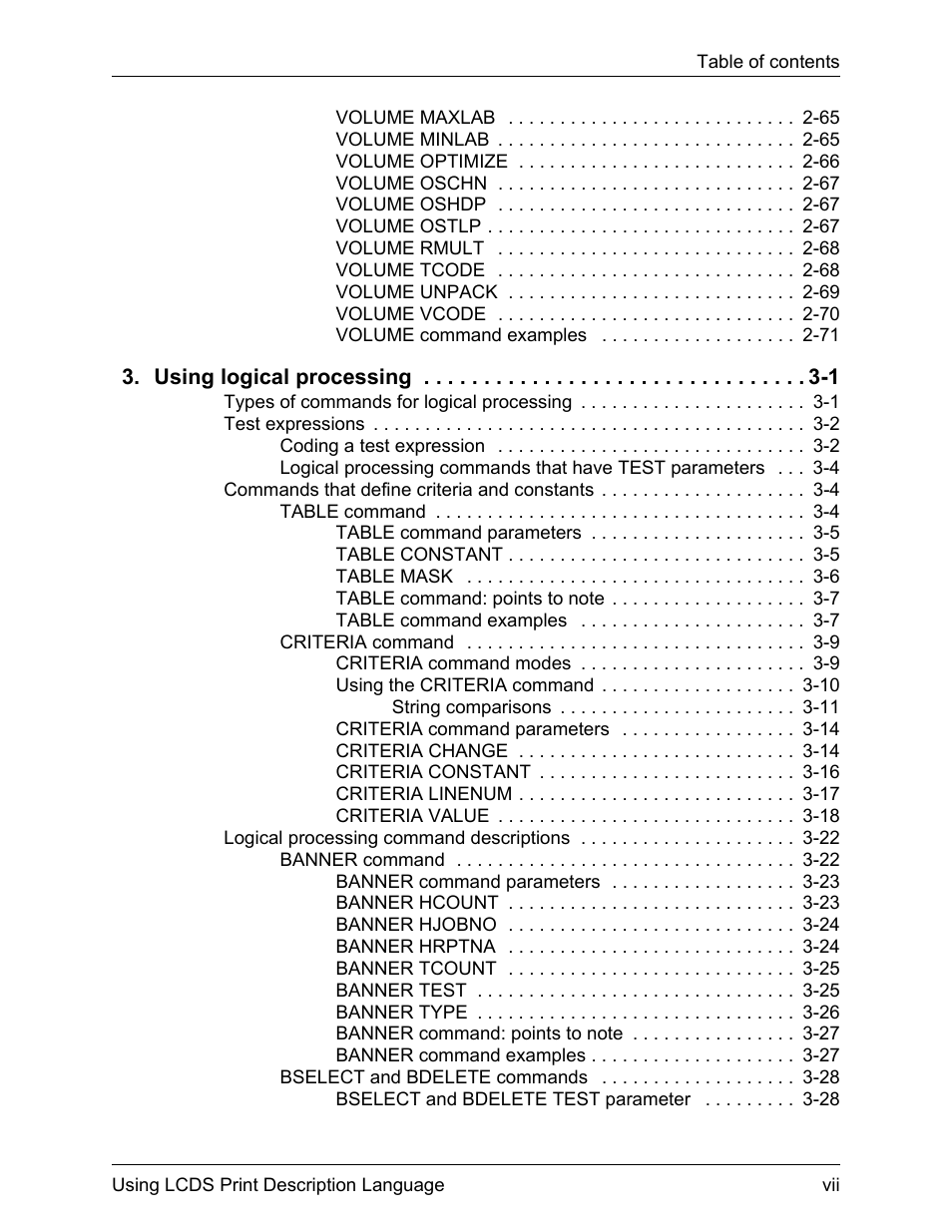 Using logical processing 3-1 | Xerox 4112-4127 Enterprise Printing System-192 User Manual | Page 7 / 506