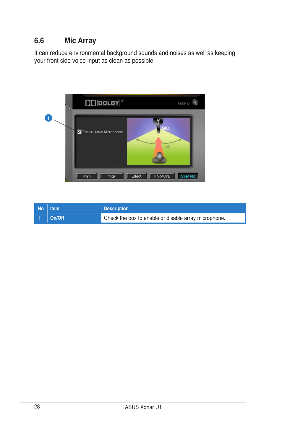 6 mic array | Asus External USB Audio Station Xonar U1 User Manual | Page 34 / 46