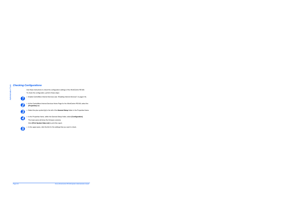 Checking configurations, Checking configurations -8 | Xerox WorkCentre PE120-120i-4396 User Manual | Page 120 / 131