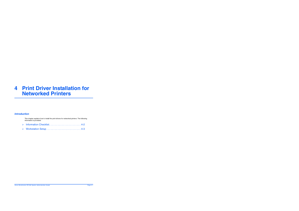 4 print driver installation for networked printers, Introduction, Introduction -1 | Xerox WorkCentre PE120-120i-4396 User Manual | Page 43 / 131