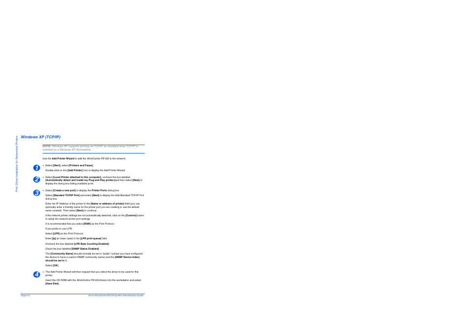 Windows xp (tcp/ip), Windows xp (tcp/ip) -4 | Xerox WorkCentre PE120-120i-4396 User Manual | Page 46 / 131
