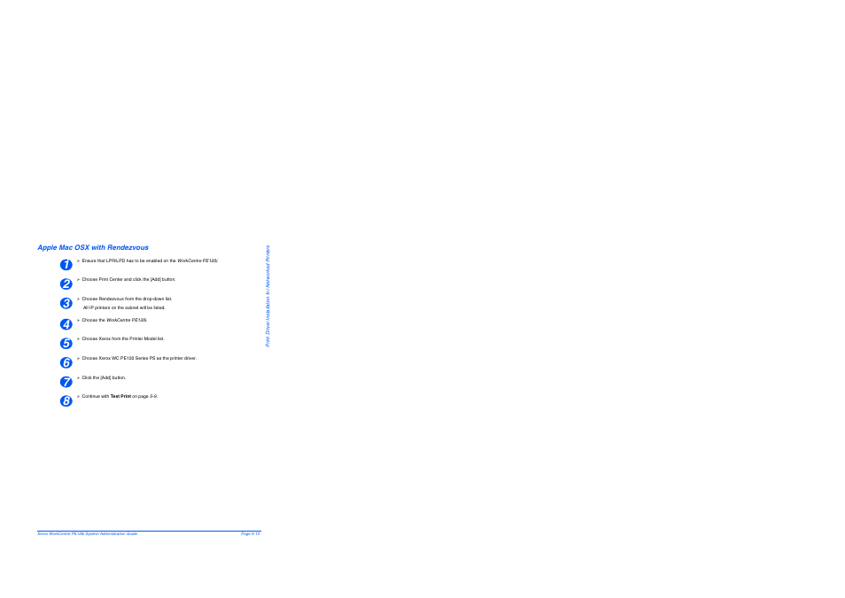 Apple mac osx with rendezvous, Apple mac osx with rendezvous -13 | Xerox WorkCentre PE120-120i-4396 User Manual | Page 55 / 131