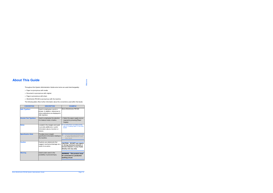 About this guide, About this guide -3 | Xerox WorkCentre PE120-120i-4396 User Manual | Page 9 / 131