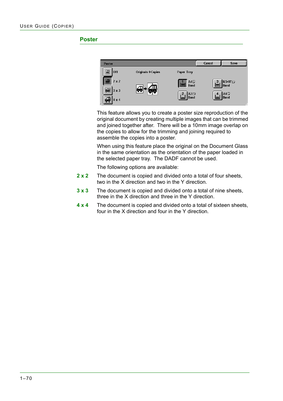 Poster, Poster 1-70, Poster 70 | Xerox WorkCentre M24-2780 User Manual | Page 112 / 441