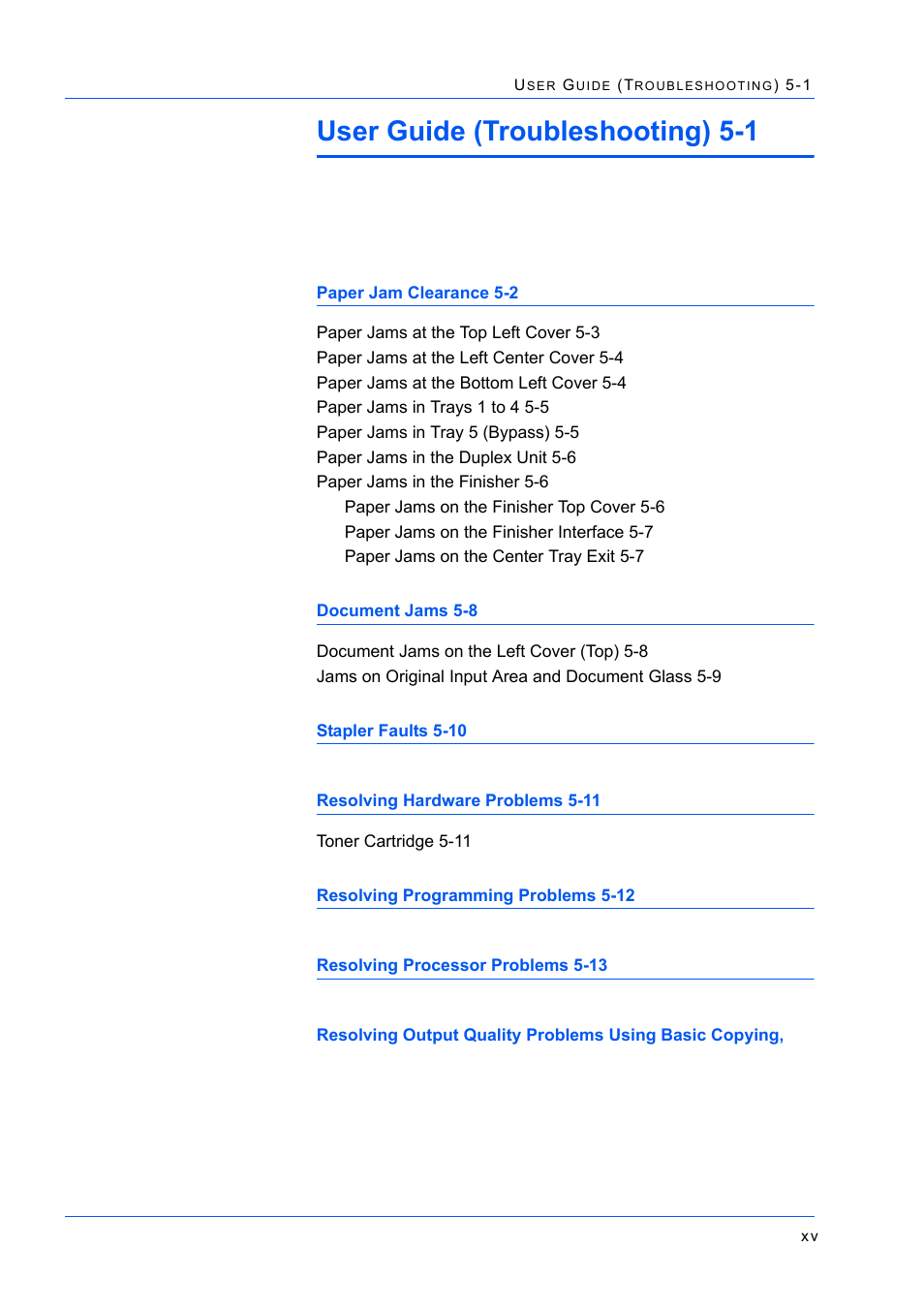 User guide (troubleshooting) 5-1 | Xerox WorkCentre M24-2780 User Manual | Page 15 / 441