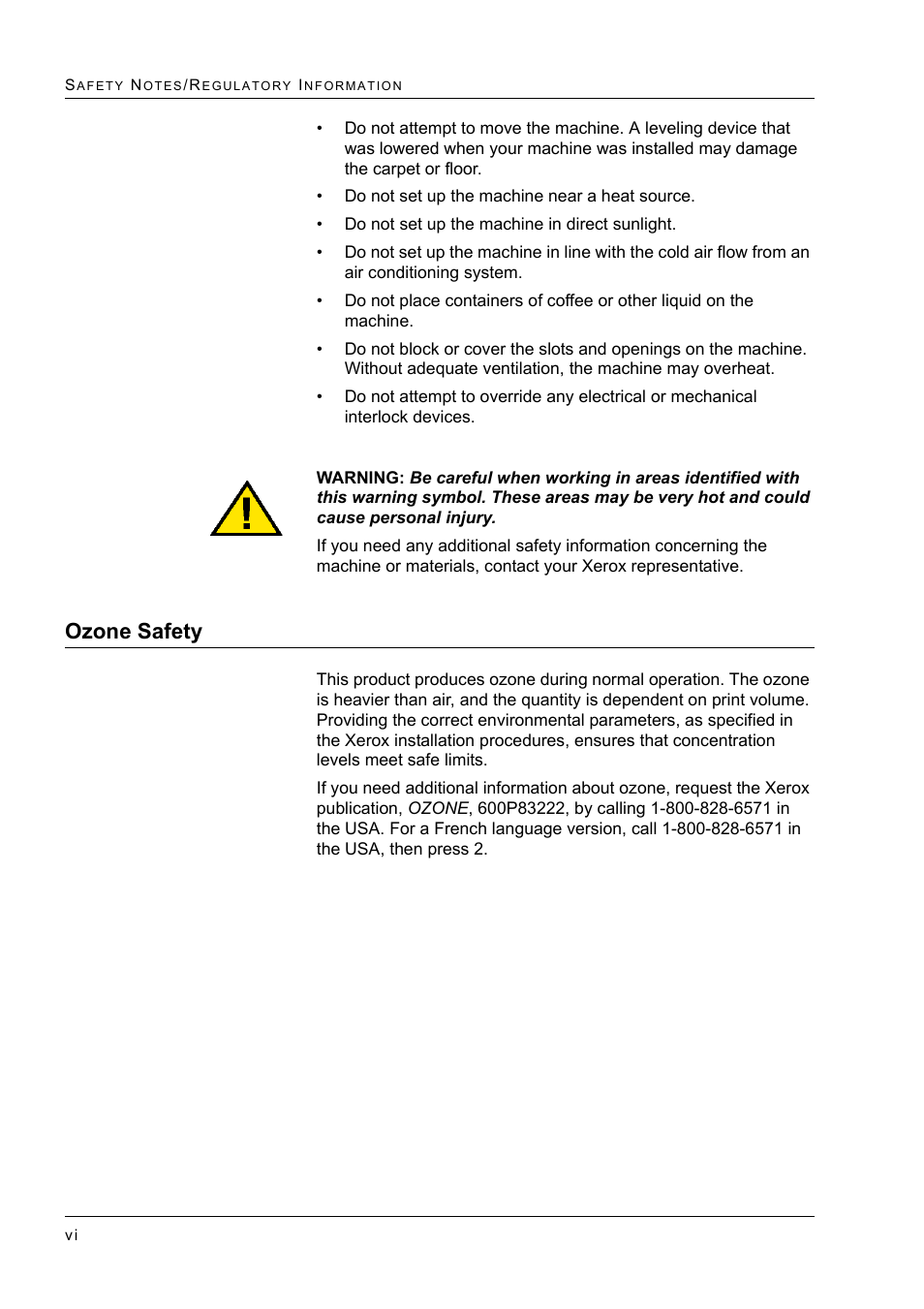 Ozone safety | Xerox WorkCentre M24-2780 User Manual | Page 22 / 441
