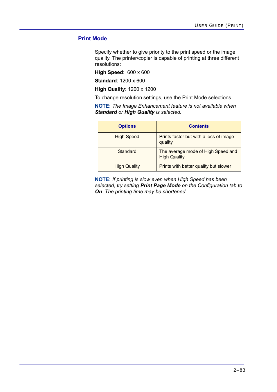 Print mode, Print mode 2-83, Print mode 83 | Xerox WorkCentre M24-2780 User Manual | Page 247 / 441