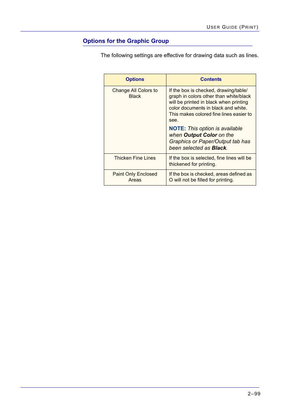 Options for the graphic group, Options for the graphic group 2-99, Options for the graphic group 99 | Xerox WorkCentre M24-2780 User Manual | Page 263 / 441