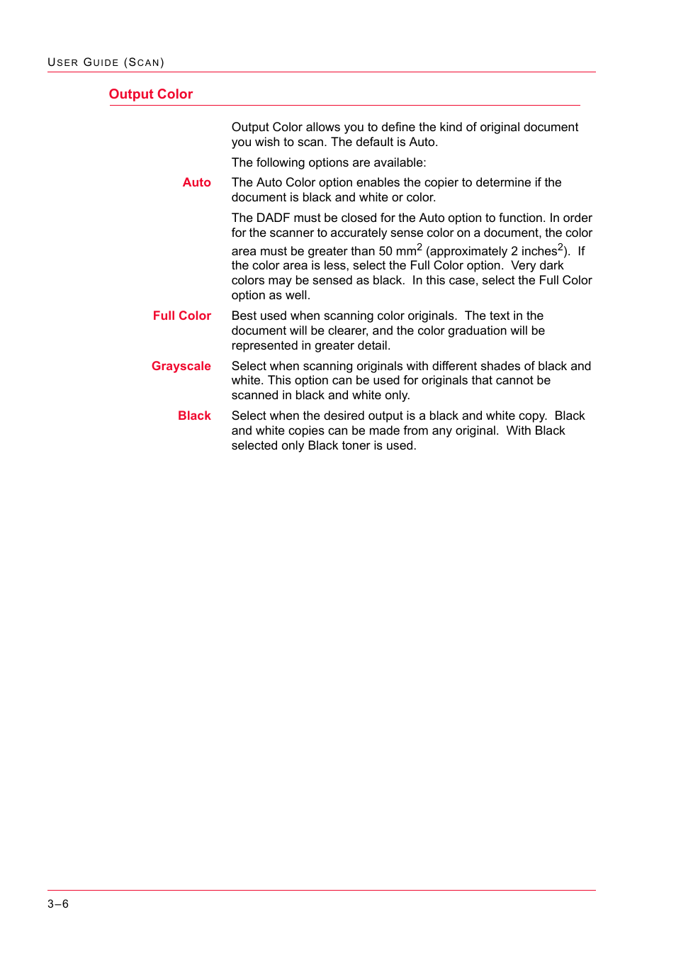 Output color, Output color 3-6, Output color 6 | Xerox WorkCentre M24-2780 User Manual | Page 296 / 441