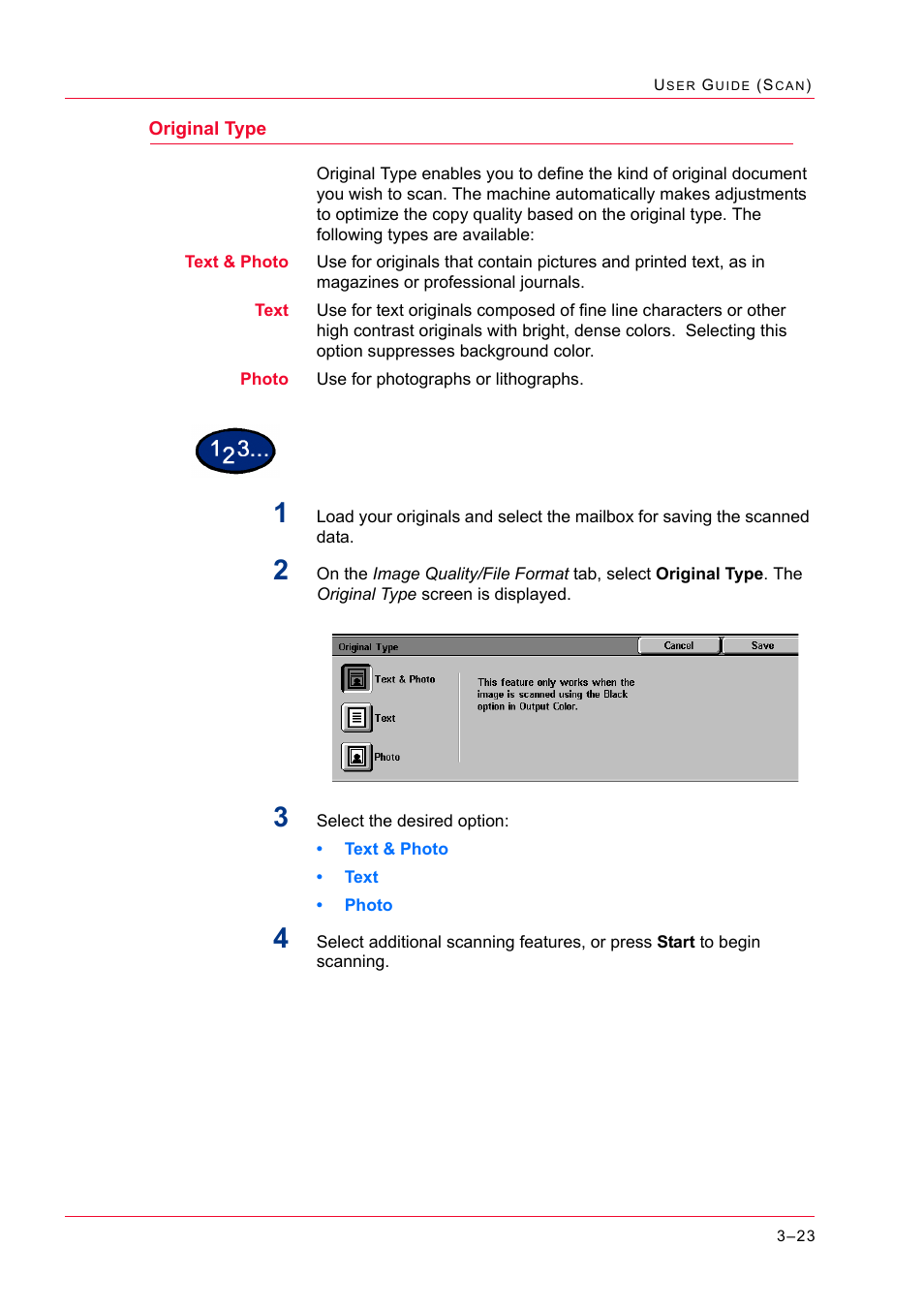 Original type, Original type 3-23, Original type 23 | Xerox WorkCentre M24-2780 User Manual | Page 313 / 441