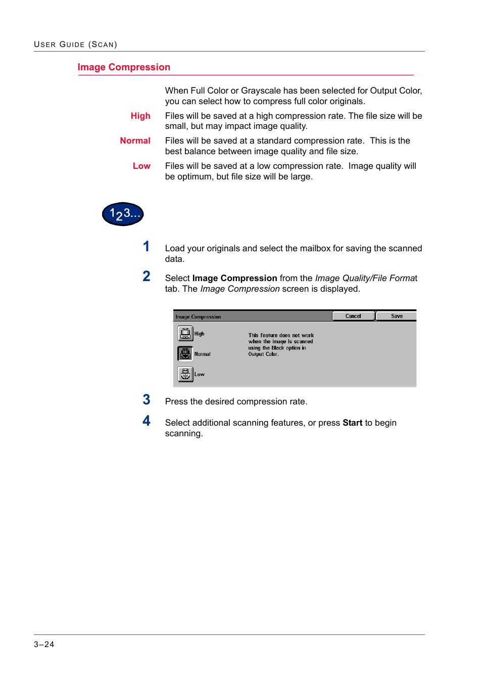 Image compression, Image compression 3-24, Image compression 24 | Xerox WorkCentre M24-2780 User Manual | Page 314 / 441