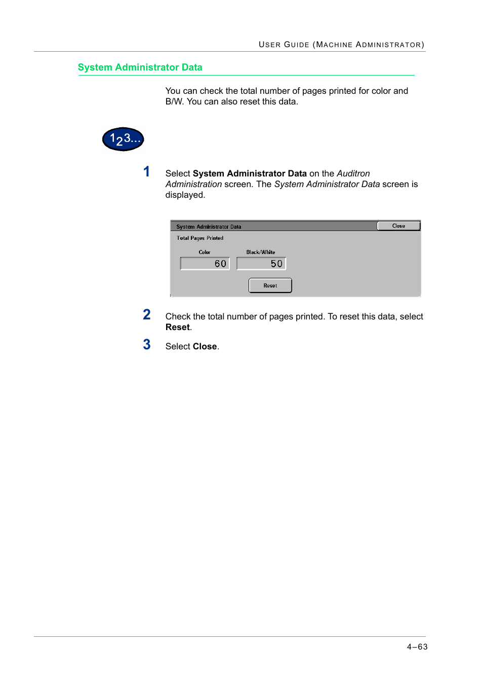 System administrator data, System administrator data 4-63, System administrator data 63 | Xerox WorkCentre M24-2780 User Manual | Page 397 / 441