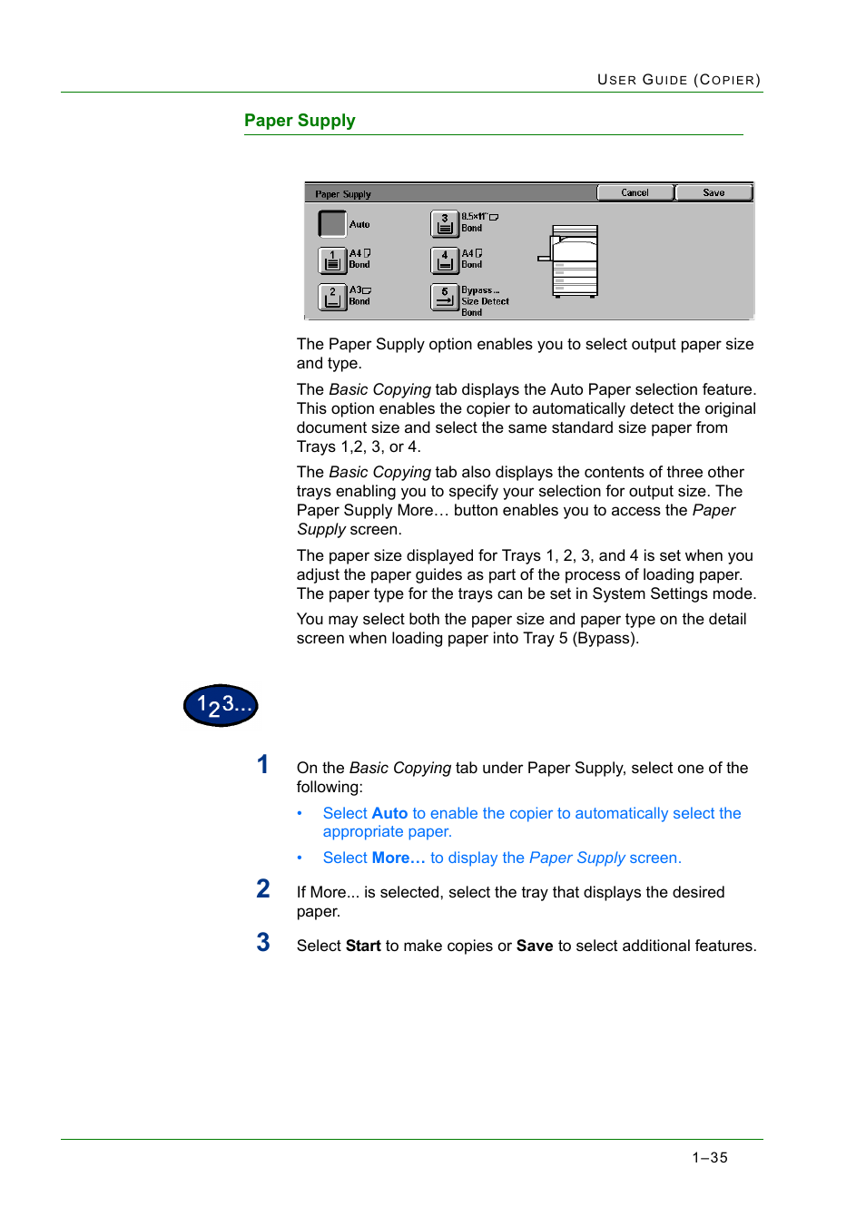 Paper supply, Paper supply 1-35, Paper supply 35 | Xerox WorkCentre M24-2780 User Manual | Page 77 / 441