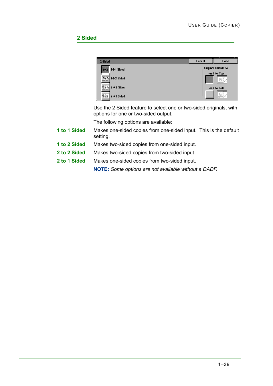 2 sided, 2 sided 1-39, 2 sided 39 | Xerox WorkCentre M24-2780 User Manual | Page 81 / 441