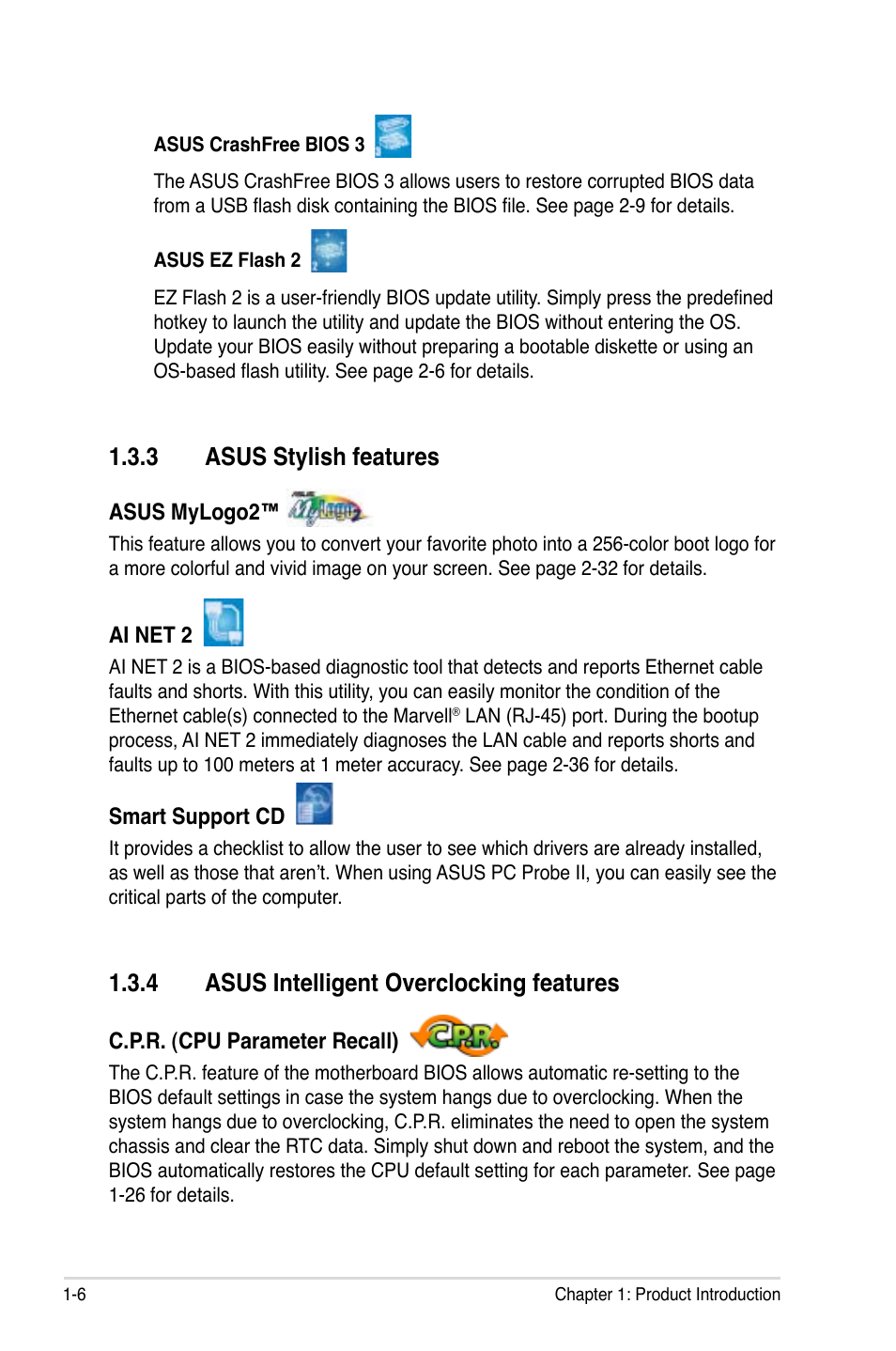 3 asus stylish features, 4 asus intelligent overclocking features | Asus P5K-VM User Manual | Page 18 / 98