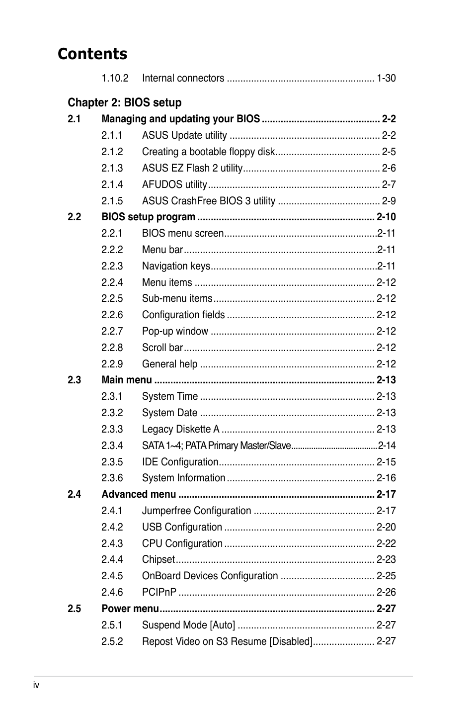 Asus P5K-VM User Manual | Page 4 / 98