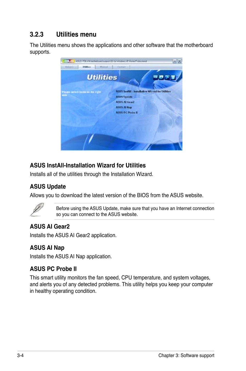 3 utilities menu | Asus P5K-VM User Manual | Page 94 / 98