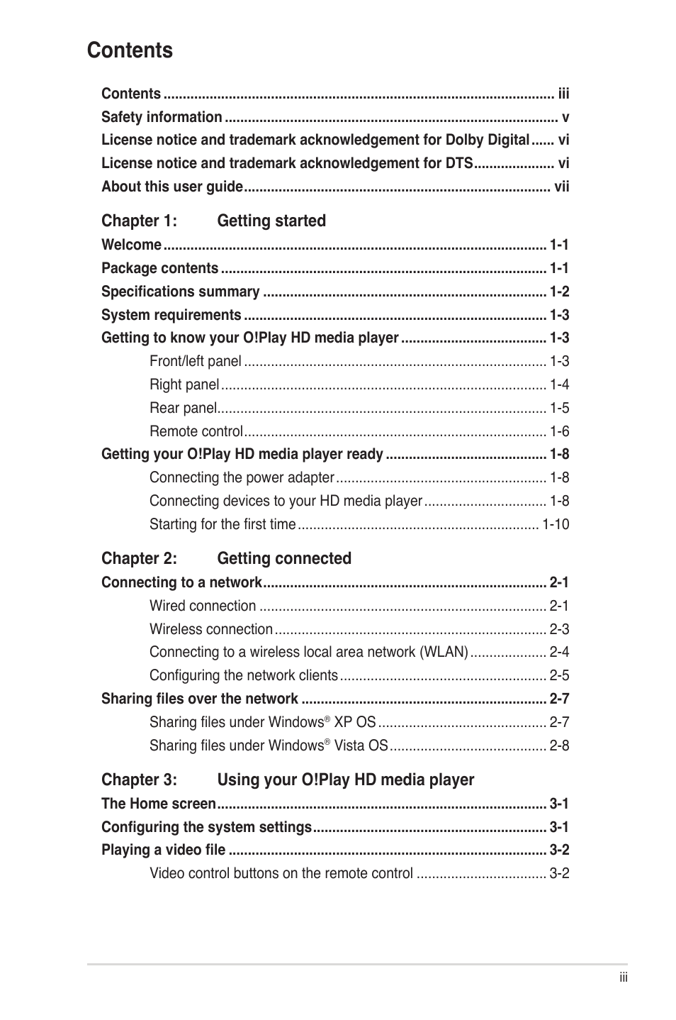 Asus HDP-R3 User Manual | Page 3 / 49