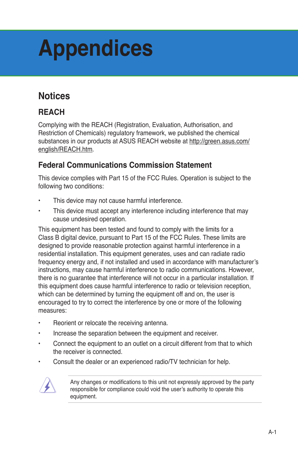 Appendices, Notices | Asus HDP-R3 User Manual | Page 42 / 49