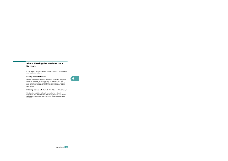 About sharing the machine on a network | Xerox WorkCentre PE120-120i-3124 User Manual | Page 101 / 283