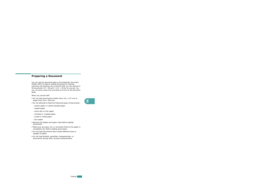 Preparing a document | Xerox WorkCentre PE120-120i-3124 User Manual | Page 107 / 283