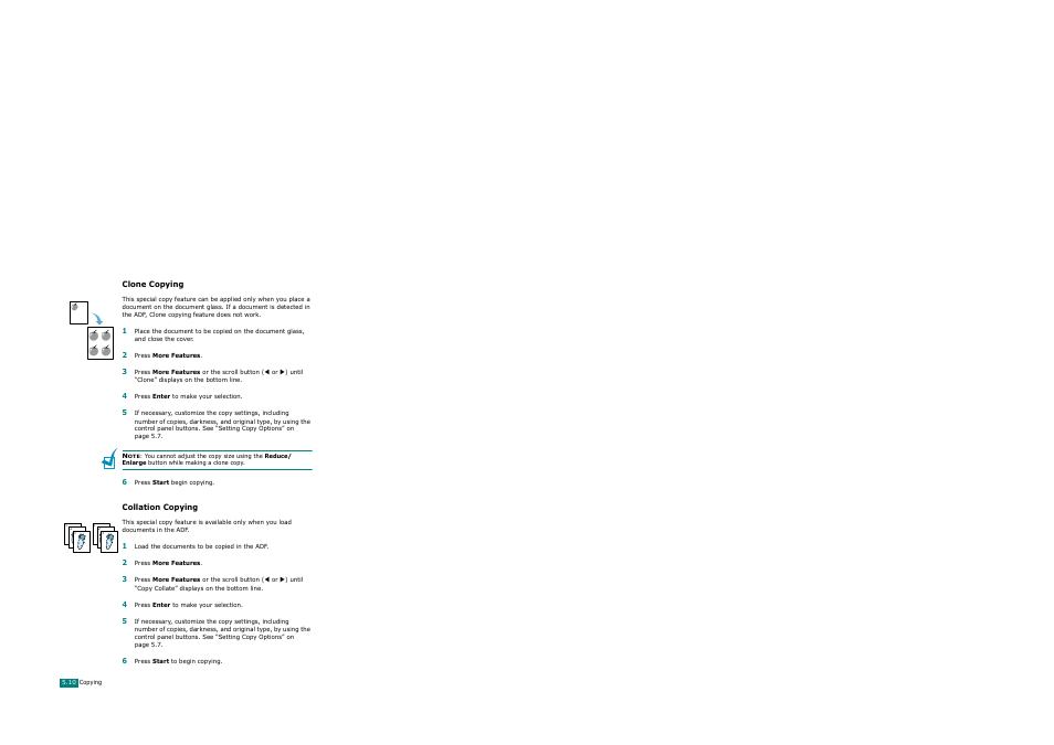 Clone copying, Collation copying | Xerox WorkCentre PE120-120i-3124 User Manual | Page 114 / 283