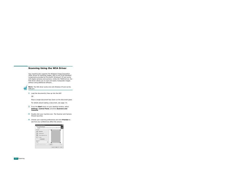 Scanning using the wia driver | Xerox WorkCentre PE120-120i-3124 User Manual | Page 124 / 283