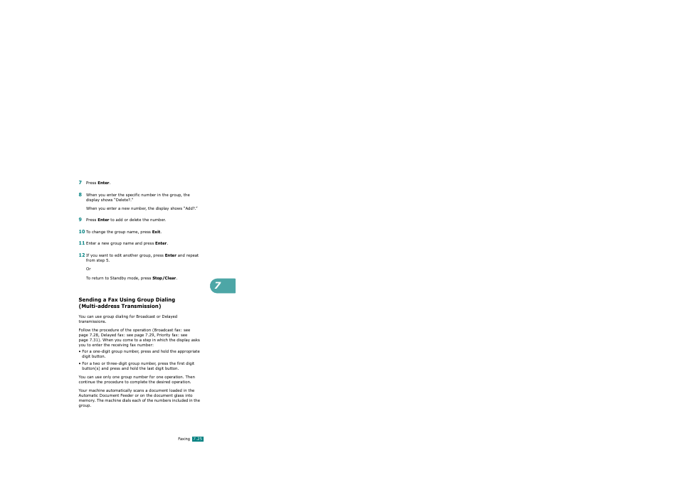 Sending a fax using group dialing, Multi-address transmission) | Xerox WorkCentre PE120-120i-3124 User Manual | Page 151 / 283