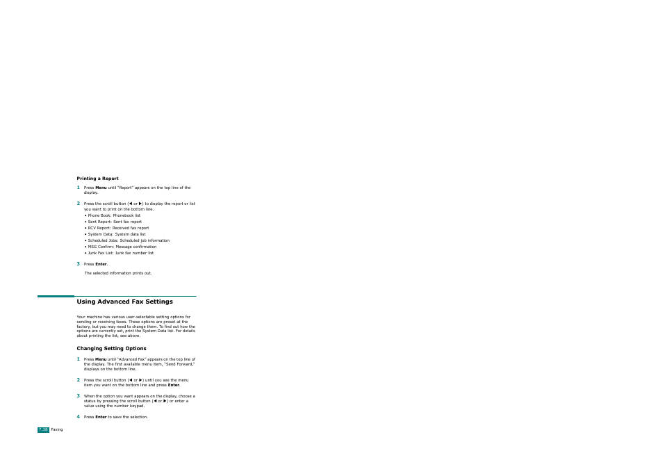 Using advanced fax settings, Changing setting options | Xerox WorkCentre PE120-120i-3124 User Manual | Page 164 / 283