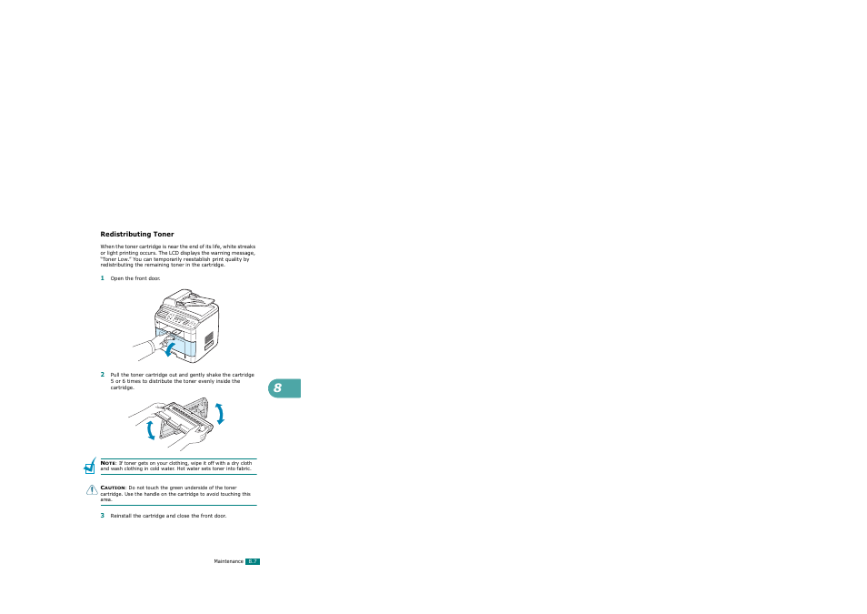 Redistributing toner | Xerox WorkCentre PE120-120i-3124 User Manual | Page 173 / 283