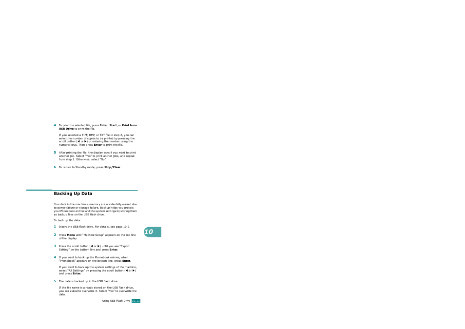 Backing up data | Xerox WorkCentre PE120-120i-3124 User Manual | Page 225 / 283