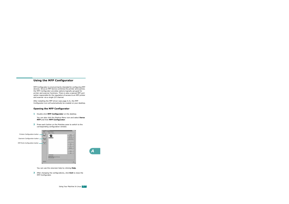 Using the mfp configurator, Opening the mfp configurator | Xerox WorkCentre PE120-120i-3124 User Manual | Page 233 / 283