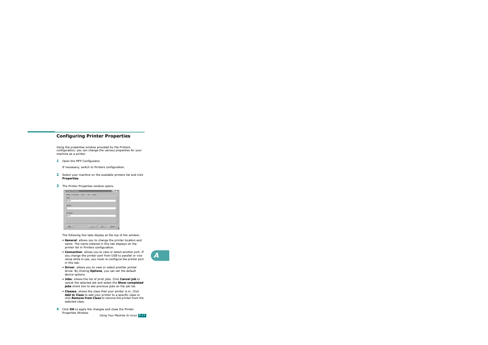 Configuring printer properties | Xerox WorkCentre PE120-120i-3124 User Manual | Page 237 / 283