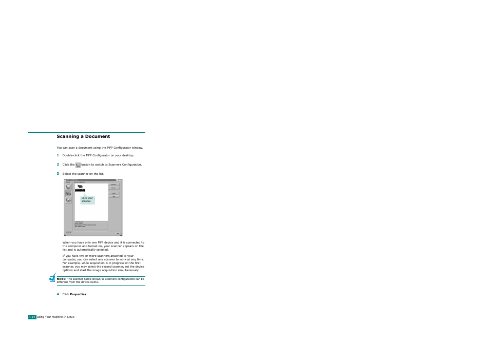 Scanning a document | Xerox WorkCentre PE120-120i-3124 User Manual | Page 240 / 283