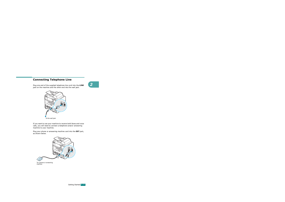 Connecting telephone line | Xerox WorkCentre PE120-120i-3124 User Manual | Page 37 / 283