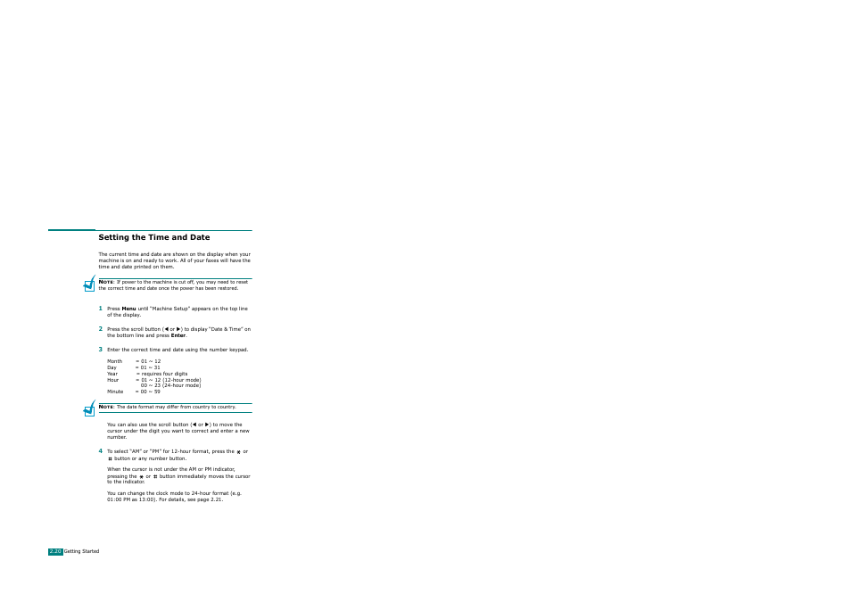 Setting the time and date | Xerox WorkCentre PE120-120i-3124 User Manual | Page 46 / 283