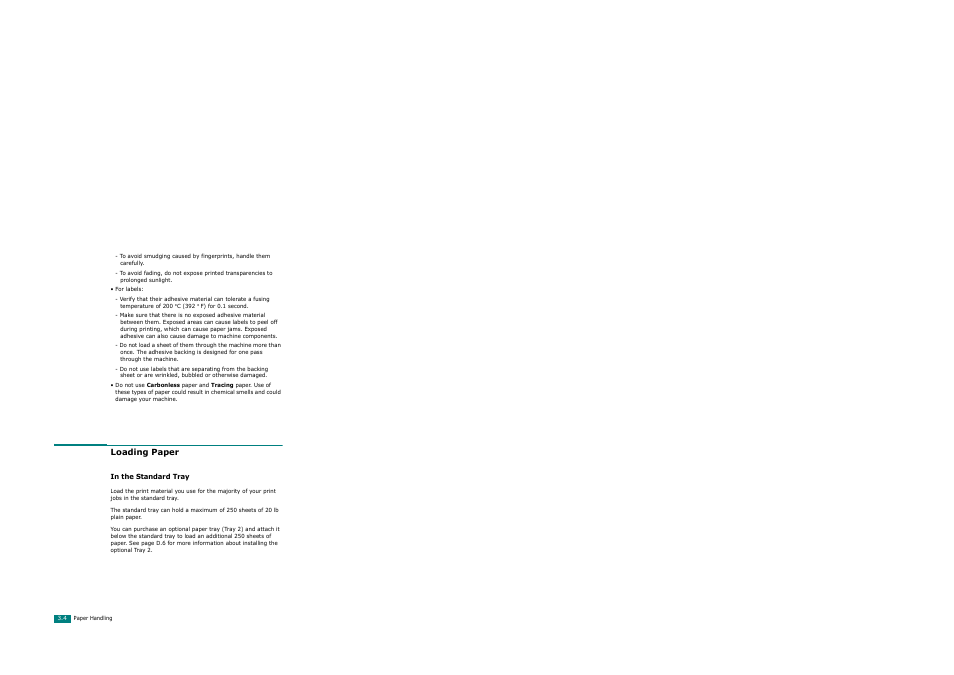 Loading paper, In the standard tray | Xerox WorkCentre PE120-120i-3124 User Manual | Page 70 / 283