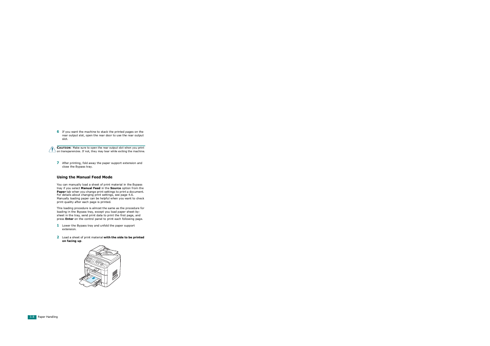 Using the manual feed mode | Xerox WorkCentre PE120-120i-3124 User Manual | Page 74 / 283