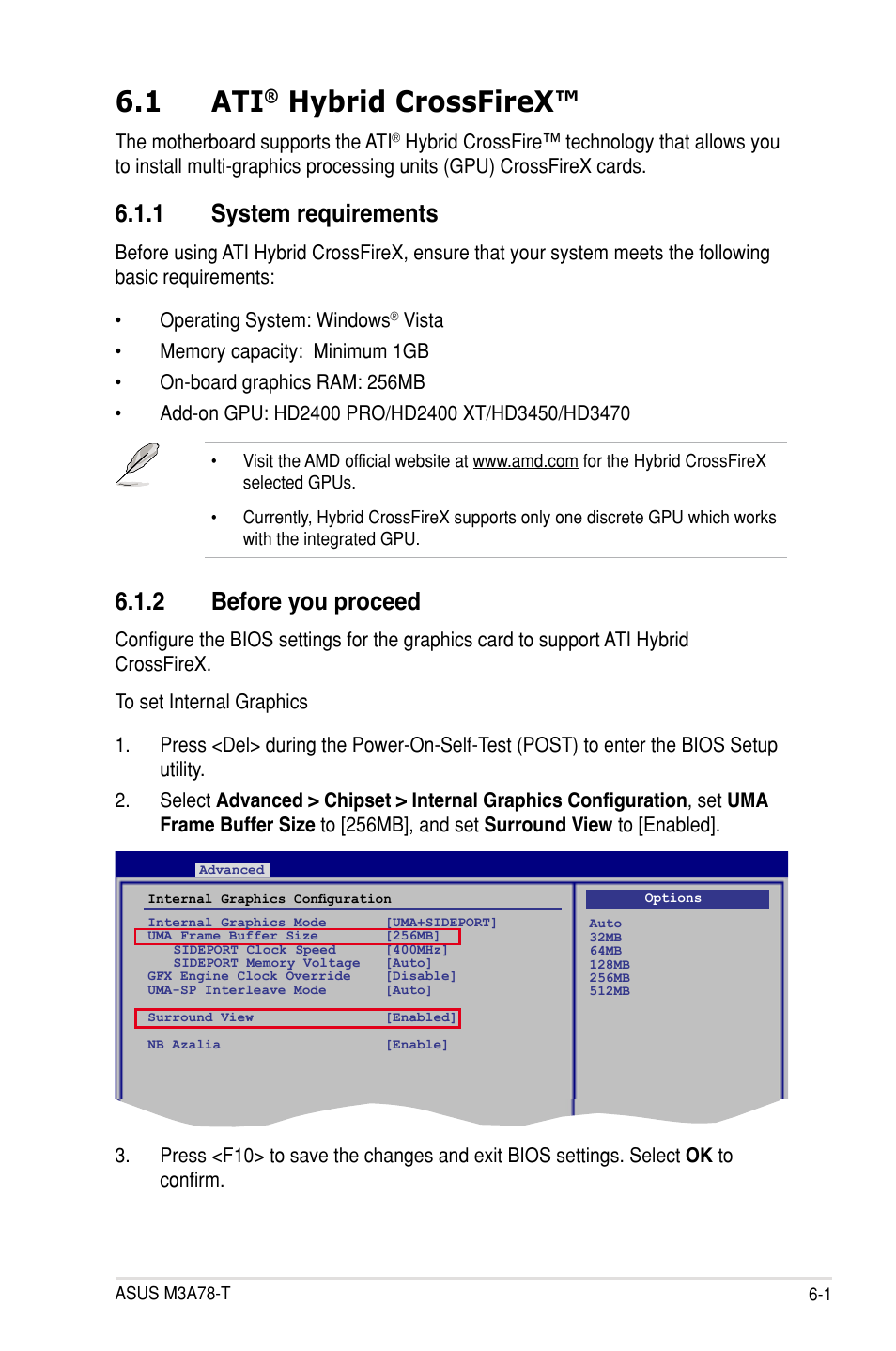 1 ati, Hybrid crossfirex, 1 system requirements | 2 before you proceed | Asus M3A78-T User Manual | Page 163 / 166