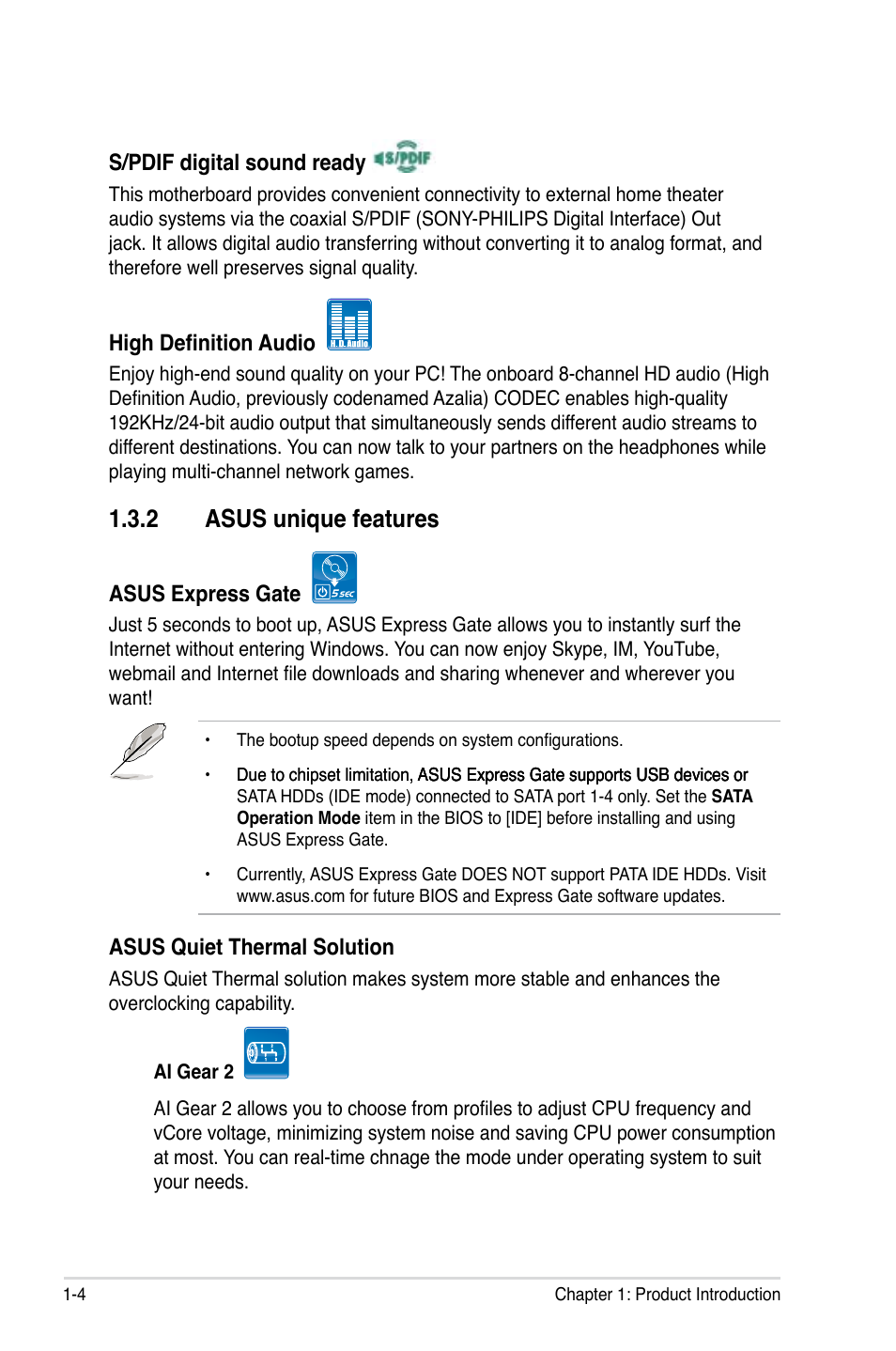 2 asus unique features | Asus M3A78-T User Manual | Page 20 / 166